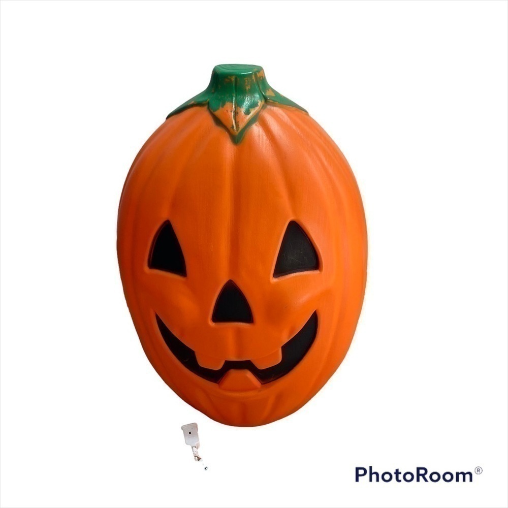 Vintage Pumpkin Blow Mold Light Outdoor Decoration Jack O Lantern Halloween